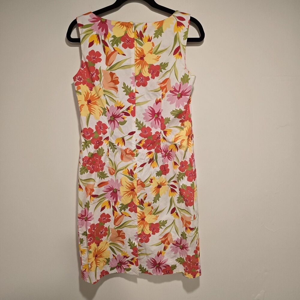 Vintage Eileen West Classic Floral Shift Dress Womens 8 Bright Prep Spring USA - Picture 4 of 7